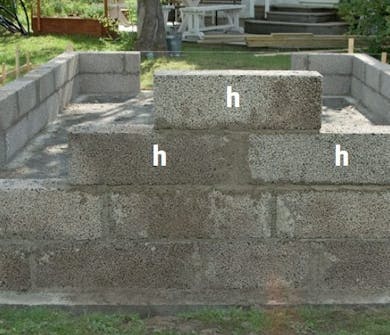 Sokkel i orangeri bygges i trin Soklen i den lukkede gavl bygges i trin